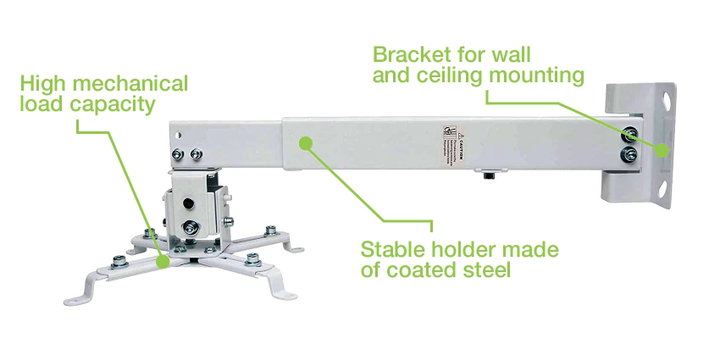 Staffa universale per proiettori a parete/soffitto silver - Techly ICA-PM 16