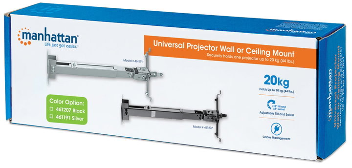 Staffa Universale a Parete-Soffitto per Proiettori Estensione 43-65 cm - Manhattan ICA-PM 16B
