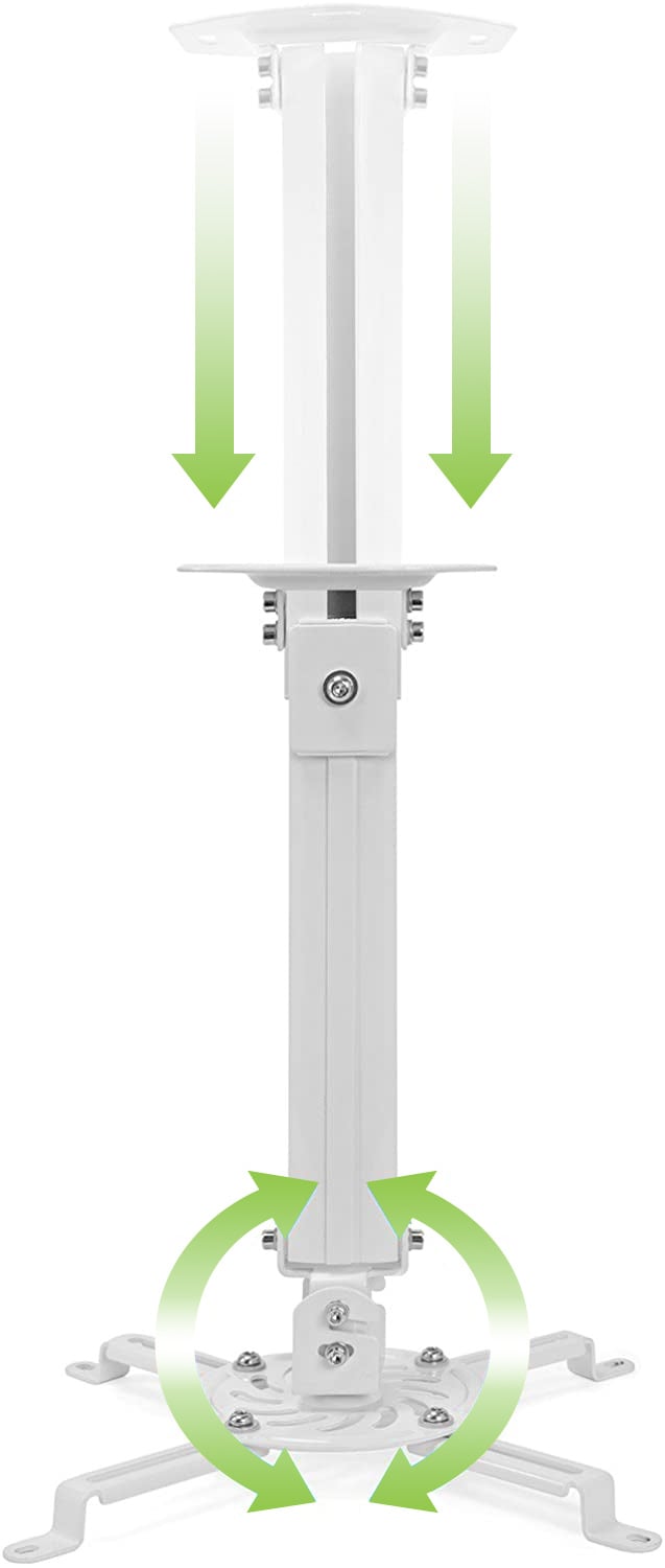 Supporto a Soffitto per Proiettori Estensione 380-580 mm Silver - Techly ICA-PM 18S
