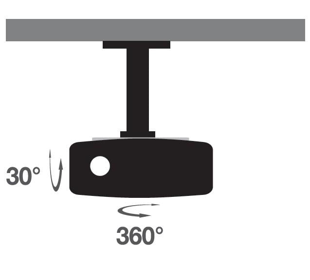 Staffa Universale a Soffitto per Proiettori Bianco - Techly ICA-PM 200WH
