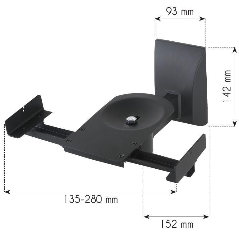 Coppia Staffe Speakers a Parete fino a 25kg Nero - Techly ICA-SP SS201