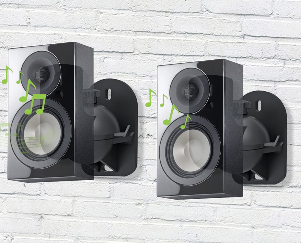 Coppia Staffe Speakers a Parete Universali Regolabili - Techly ICA-SP SS28
