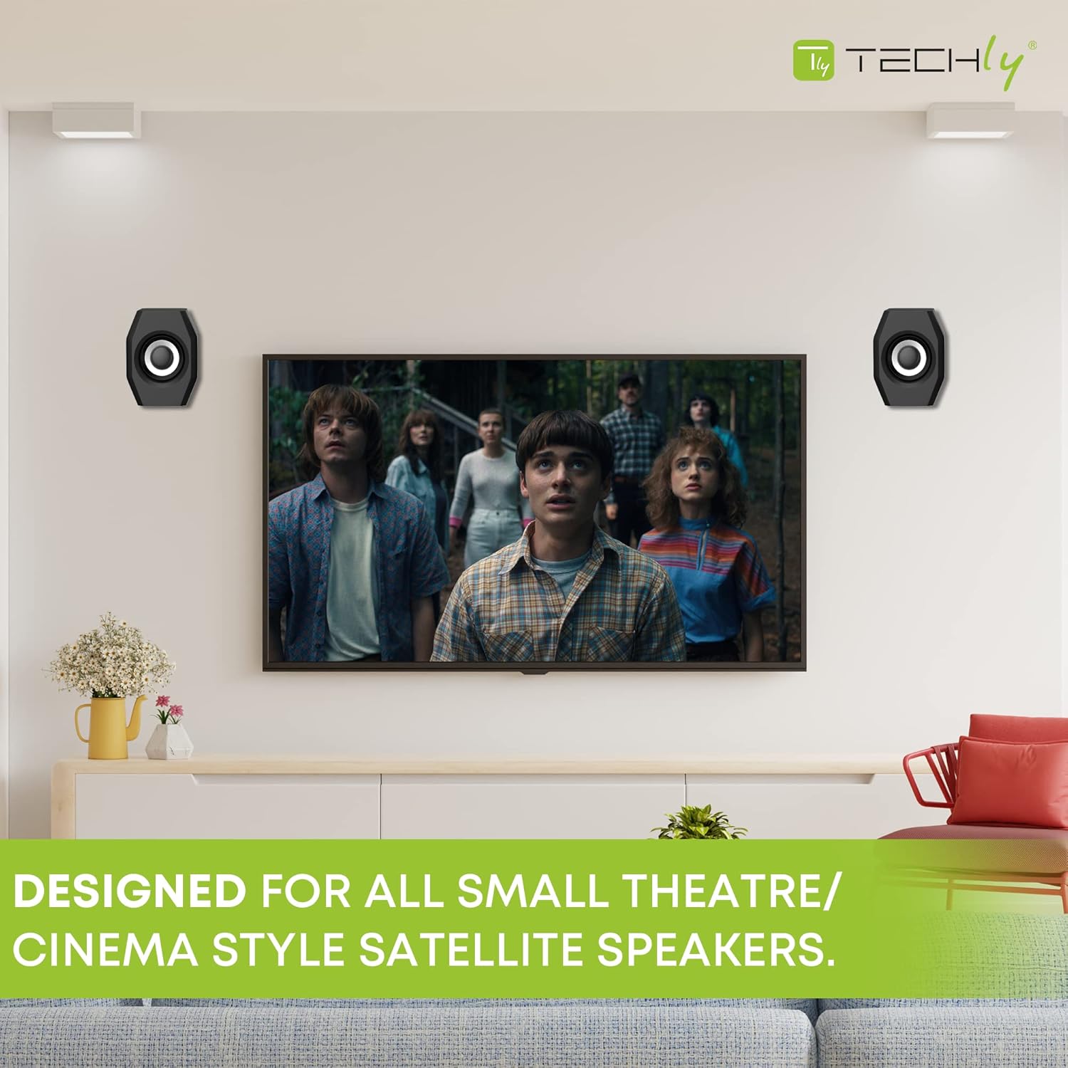Coppia Staffe Speakers a Parete Universali Regolabili - Techly ICA-SP SS28