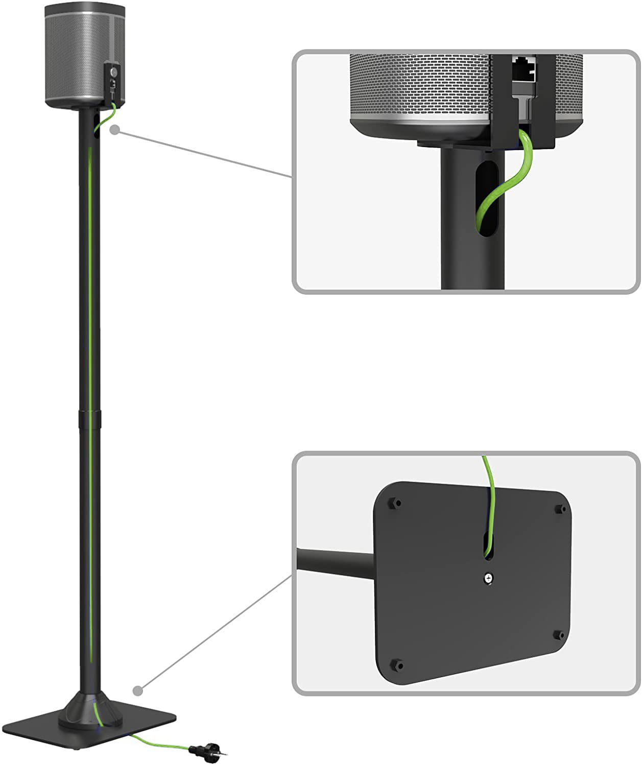 Supporto da Pavimento per Diffusore Audio Sonos Play 1 nero - Techly NP ICA-SP SSFL01