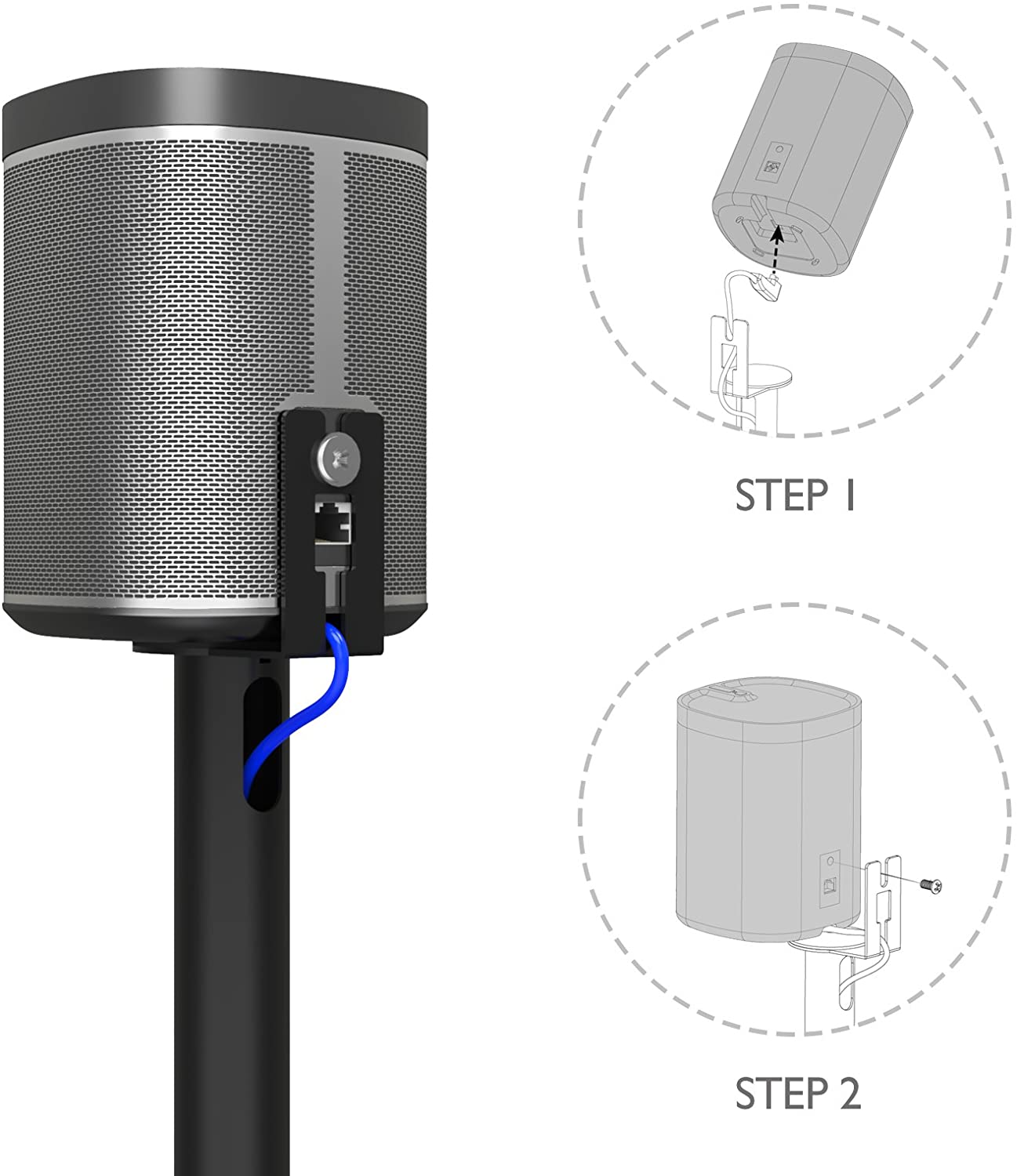 Supporto da Pavimento per Diffusore Audio Sonos Play 1 nero - Techly NP ICA-SP SSFL01