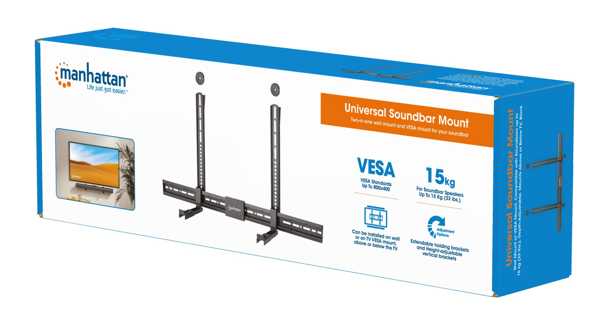 Supporto Universale per Soundbar da Muro Max VESA 800x400 - Manhattan ICA-SP-SB05