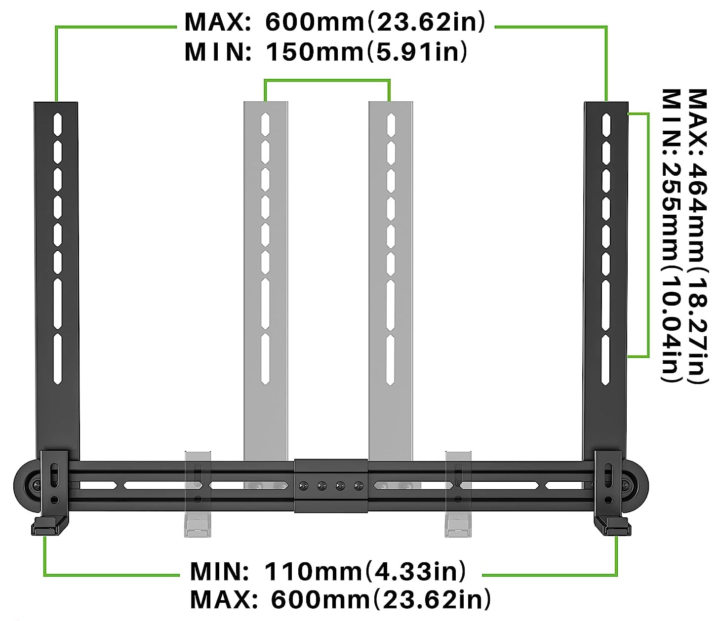 Supporto Universale per Soundbar da Muro o Staffa Max VESA 600x400 - Techly ICA-SP-SB06