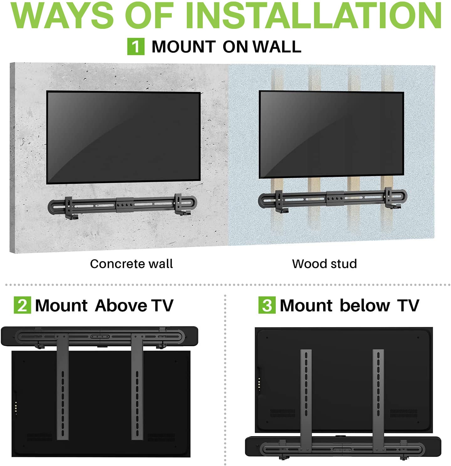 Supporto Universale per Soundbar da Muro o Staffa Max VESA 600x400 - Techly ICA-SP-SB06
