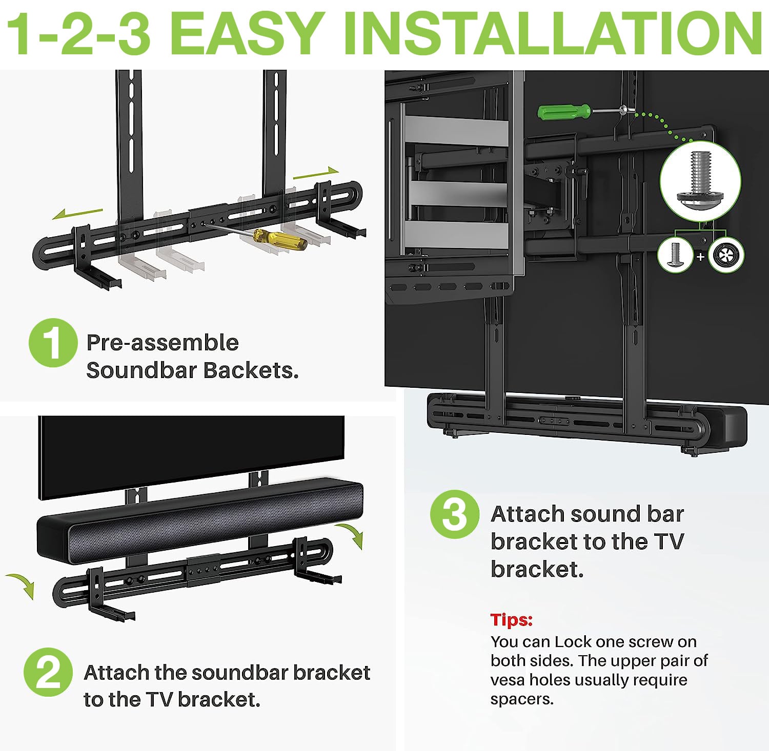 Supporto Universale per Soundbar da Muro o Staffa Max VESA 600x400 - Techly ICA-SP-SB06