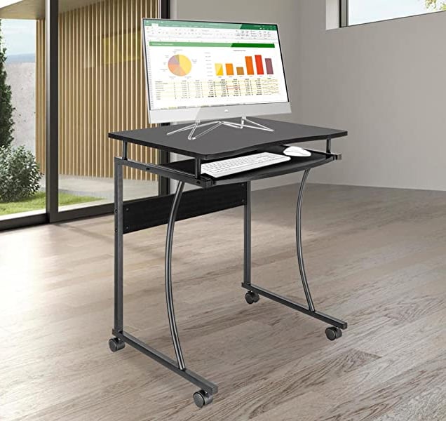 Scrivania Compatta con Ripiano Estraibile per Tastiera - Techly ICA-TB 131B