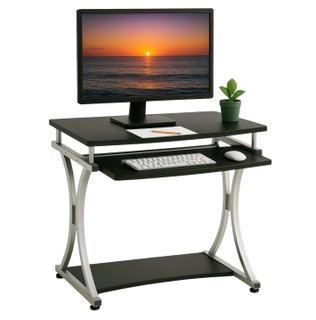 Desk for PC Compact with Drawer, Black Graphite - Techly ICA-TB 328 BK