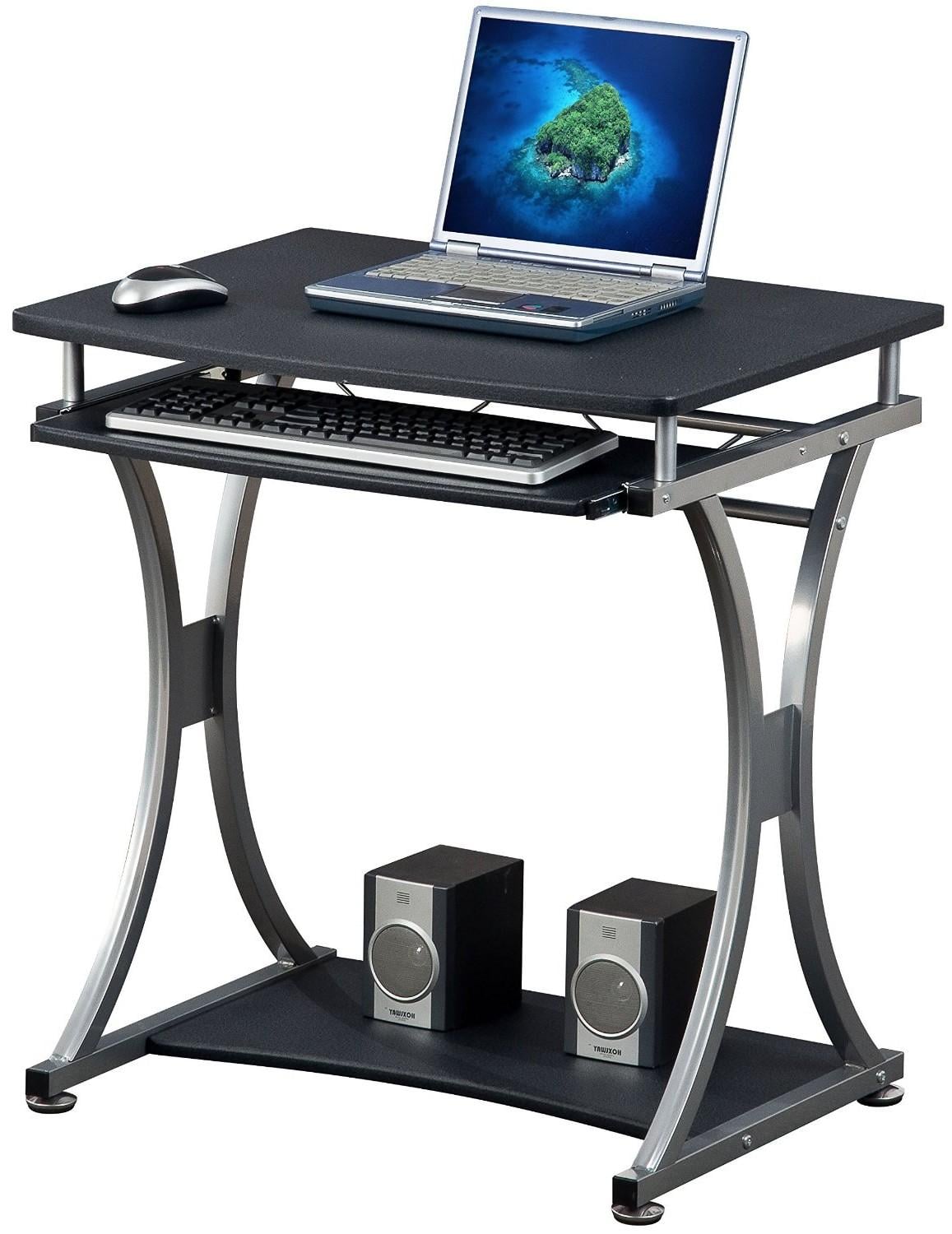 Scrivania per PC Compatta con Cassetto Estraibile, Nero Grafite - Techly ICA-TB 328BK