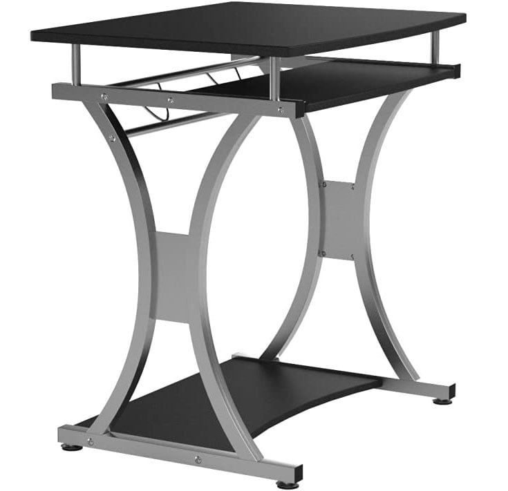 Scrivania per PC Compatta con Cassetto Estraibile, Nero Grafite - Techly ICA-TB 328BK