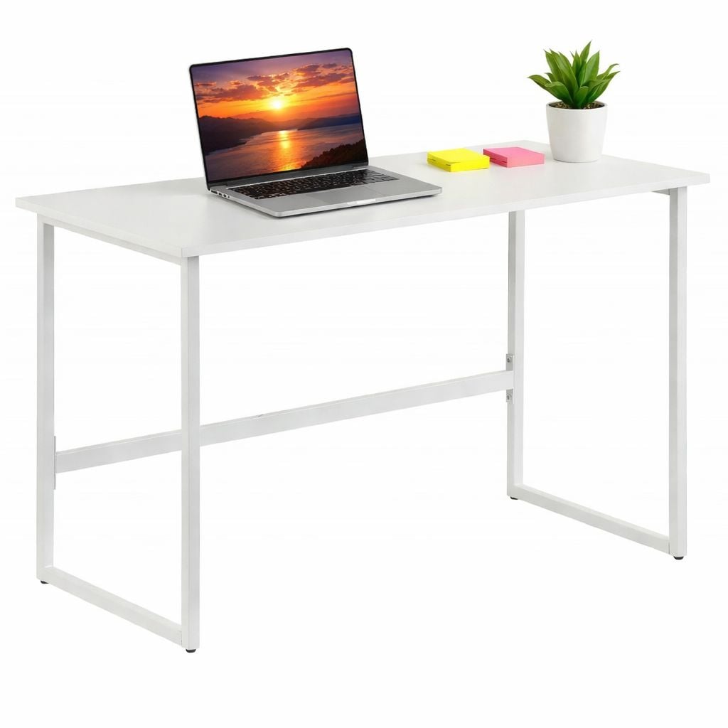 Computer Desk with Modern Design for Home and White Office - Techly ICA-TB 3545 W