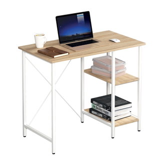 Metal Computer Desk with Clear Oak Shelf - Techly ICA-TB 3672