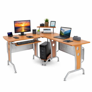 Desk for Computer Angular in Cherry - Techly ICA-TB 3806 A
