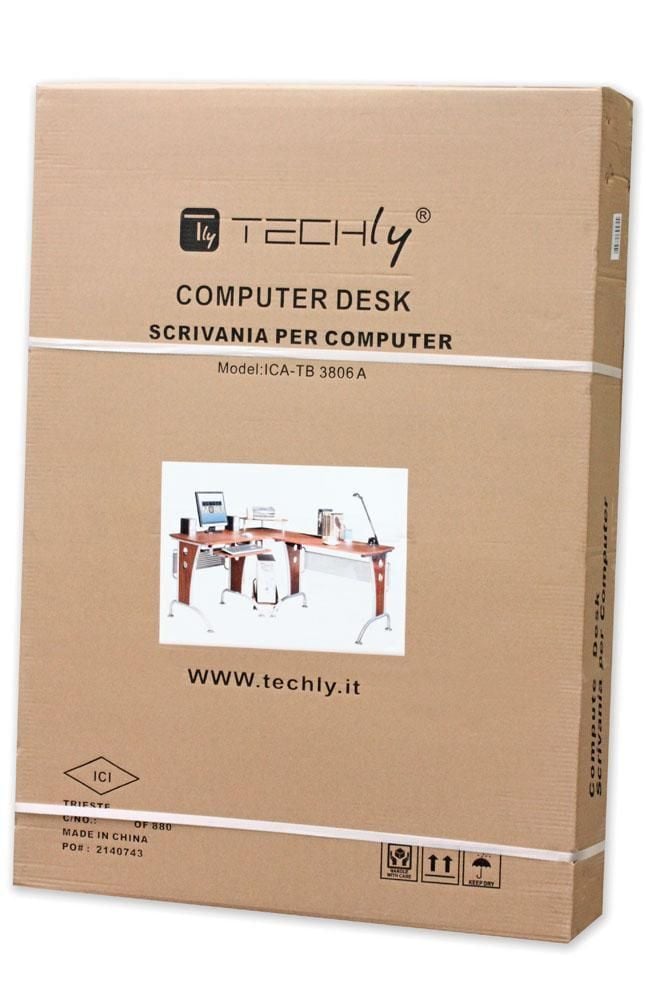 Scrivania per Computer Angolare in Ciliegio - Techly ICA-TB 3806A