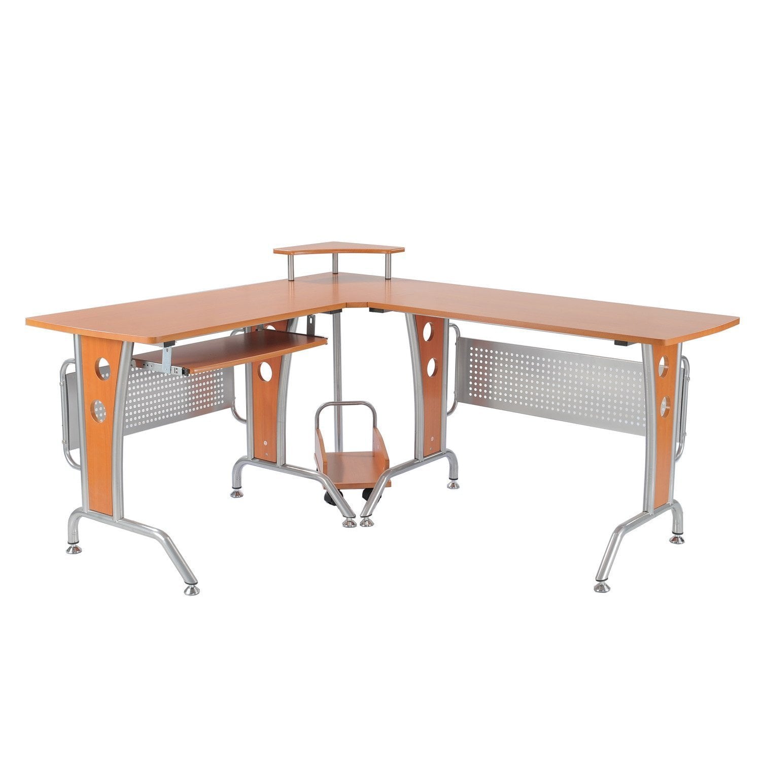 Scrivania per Computer Angolare in Ciliegio - Techly ICA-TB 3806A