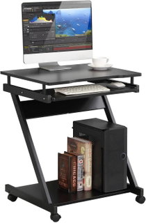Compact Desktop for Computer with Removable Keyboard Shelf - Techly ICA-TB 935 B