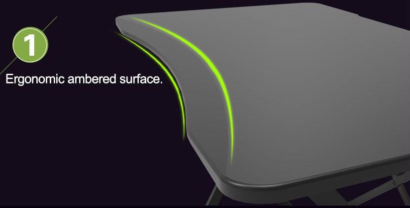 Black 110 Ergonomic Gaming Desk - Techly ICA-TB ESG 01