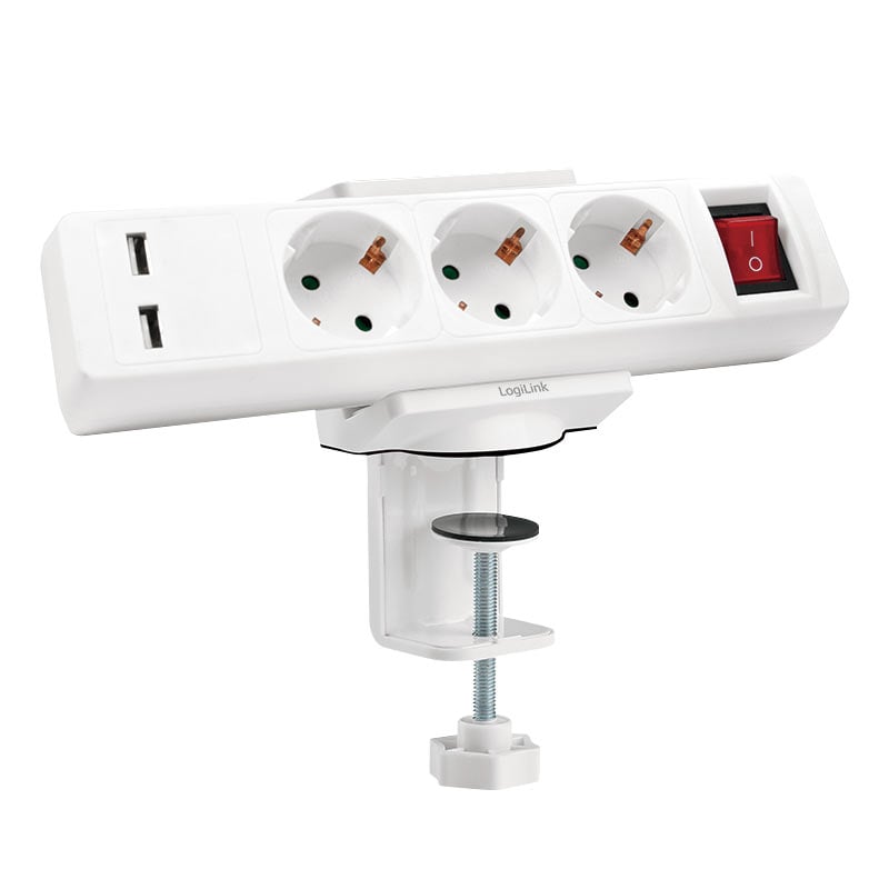 Organizer da scrivania per cavi e prese multiple con morsetto di fissaggio - Logilink ICA-TB PSH50