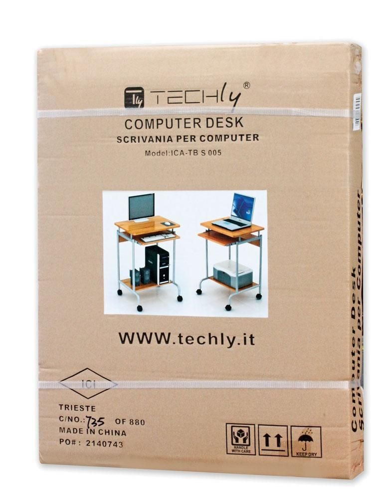 Scrivania Mobile ''Compact'' per Computer Ripiano Tastiera Scorrevole - Techly ICA-TB S005