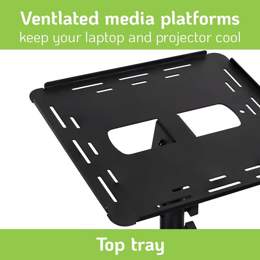Carrello per Proiettore Notebook Regolabile con Mensola - Techly ICA-TB TPM-10