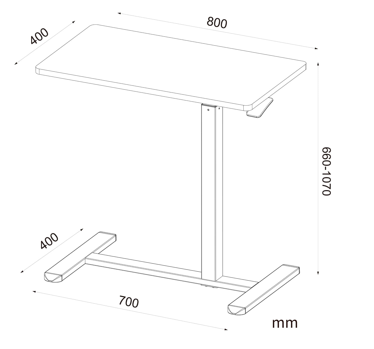 Sit-Stand Compact Desk with Adjustable Height - Techly ICA-TB TPM- 11