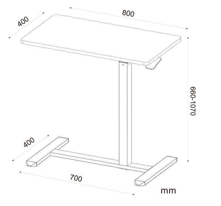 Sit-Stand Scrivania Compatta Postazione di Lavoro con Altezza Regolabile - Techly ICA-TB TPM-11