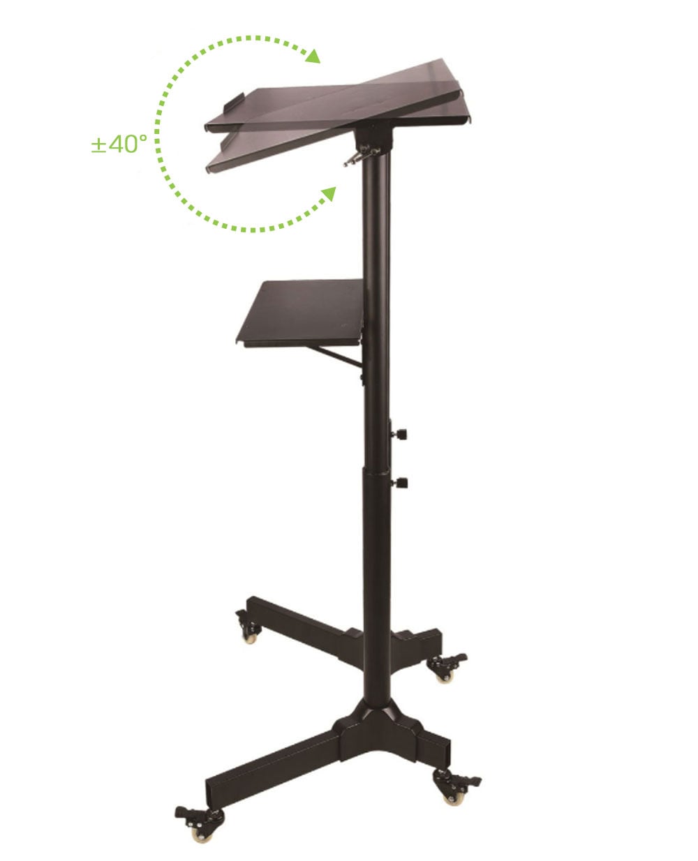 Postazione di Lavoro Supporto Laptop con Mensola Altezza Regolabile - Techly ICA-TB TPM-1BK