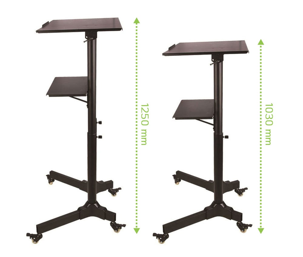 Postazione di Lavoro Supporto Laptop con Mensola Altezza Regolabile - Techly ICA-TB TPM-1BK