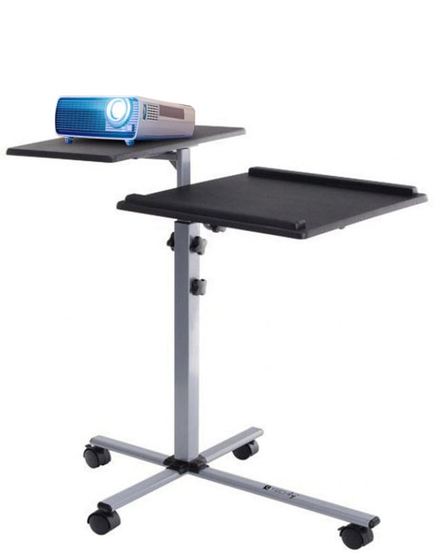 Carrello per Proiettore e Notebook a Due Ripiani Regolabile in Altezza - Techly ICA-TB TPM-2