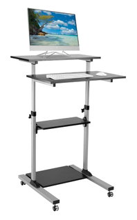 Workstation Trolley PC Laptop with Adjustable Height Shelves - Techly ICA-TB TPM- 3