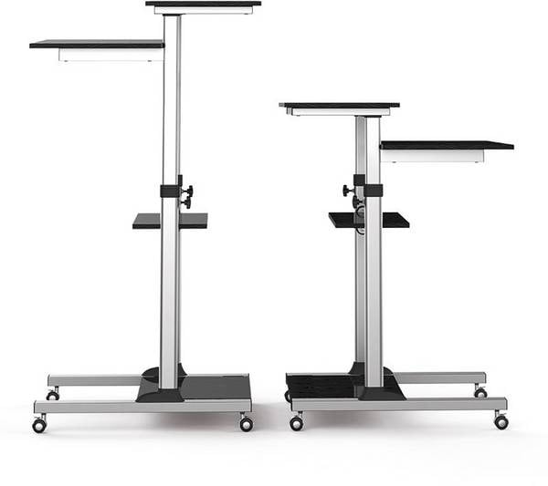 Postazione di Lavoro Carrello PC Laptop con Mensole Altezza Regolabile - Techly ICA-TB TPM-3