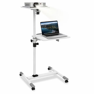 Trolley Support for Projector/Notebook with Adjustable White shelves - Techly ICA-TB TPM- 6