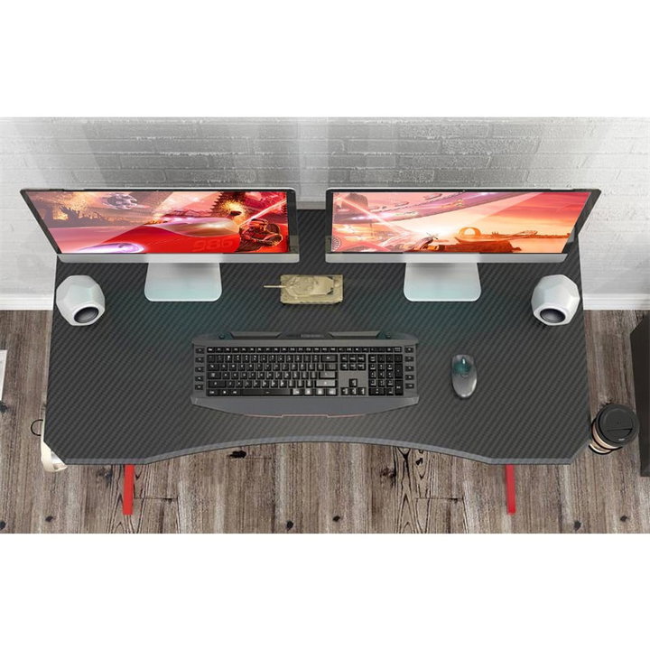 Scrivania Gaming Ergonomica con Porta Bicchiere e Cuffie - Techly ICA-TB-G003