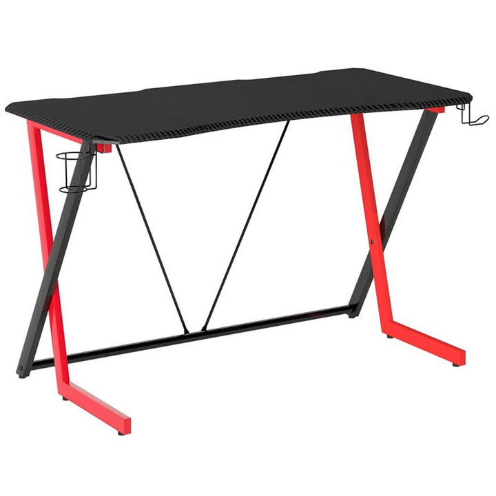 Scrivania Gaming Ergonomica con Porta Bicchiere e Cuffie - Techly ICA-TB-G003