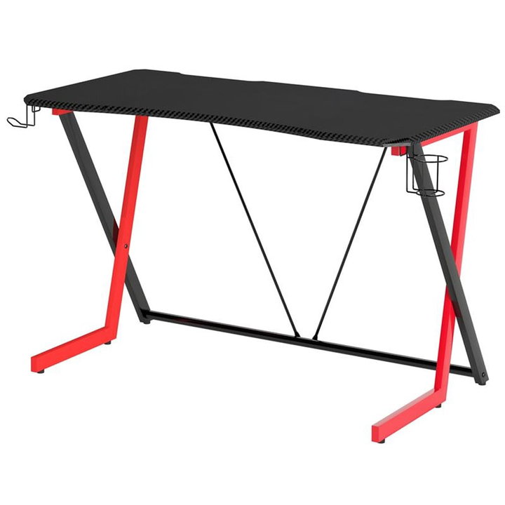 Scrivania Gaming Ergonomica con Porta Bicchiere e Cuffie - Techly ICA-TB-G003