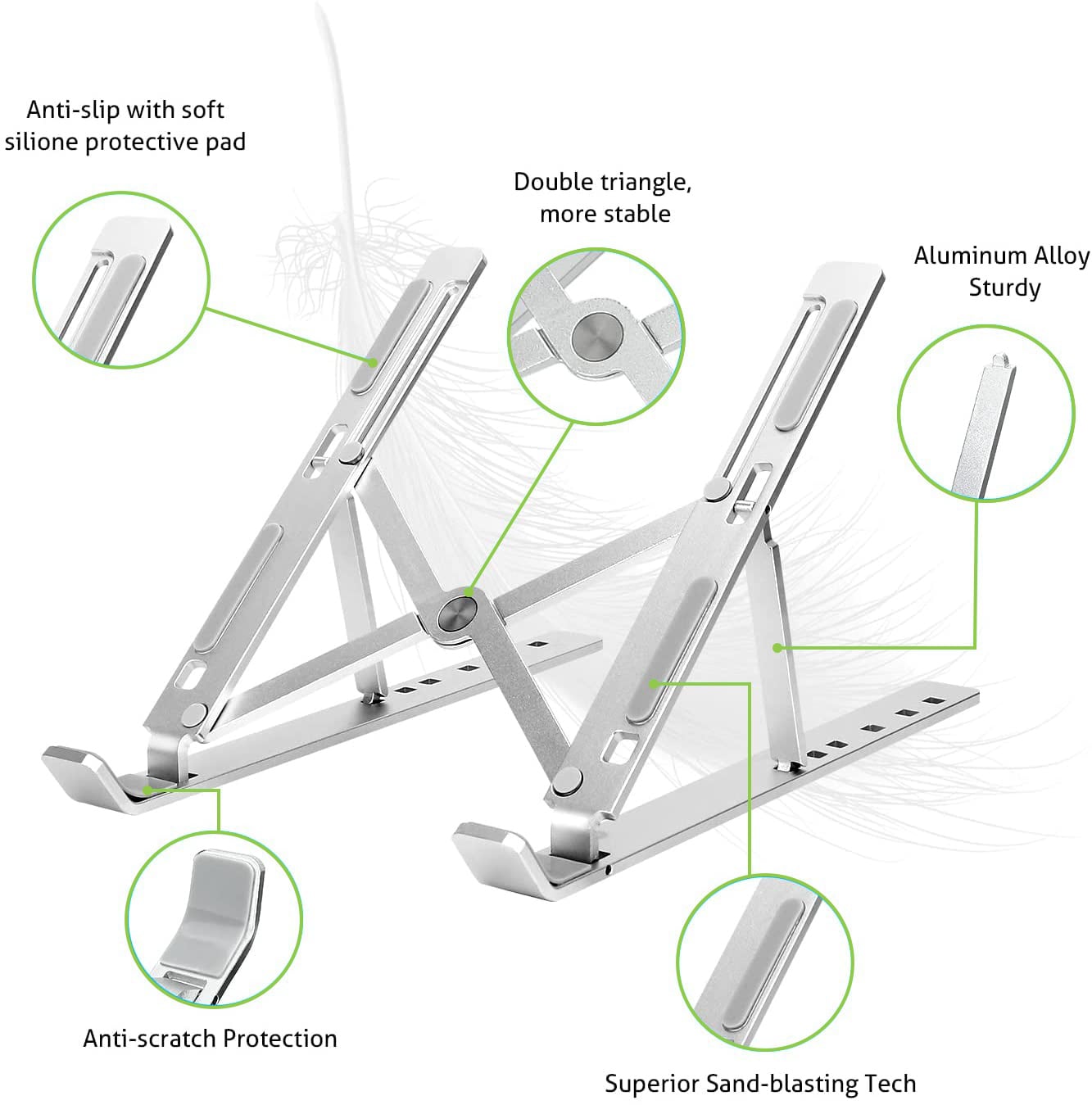 Supporto Pieghevole in Alluminio per Notebook Tablet e Smartphone da 10'' a 16'' - Techly ICA-TBL 134TY