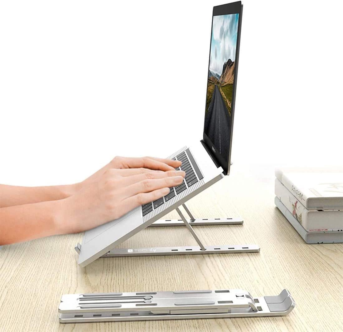 Supporto Pieghevole in Alluminio per Notebook Tablet e Smartphone da 10'' a 16'' - Techly ICA-TBL 134TY