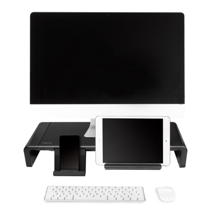 Supporto Monitor Smartphone Tablet Regolabile 420-520 mm Nero - Logilink ICA-TBL 140