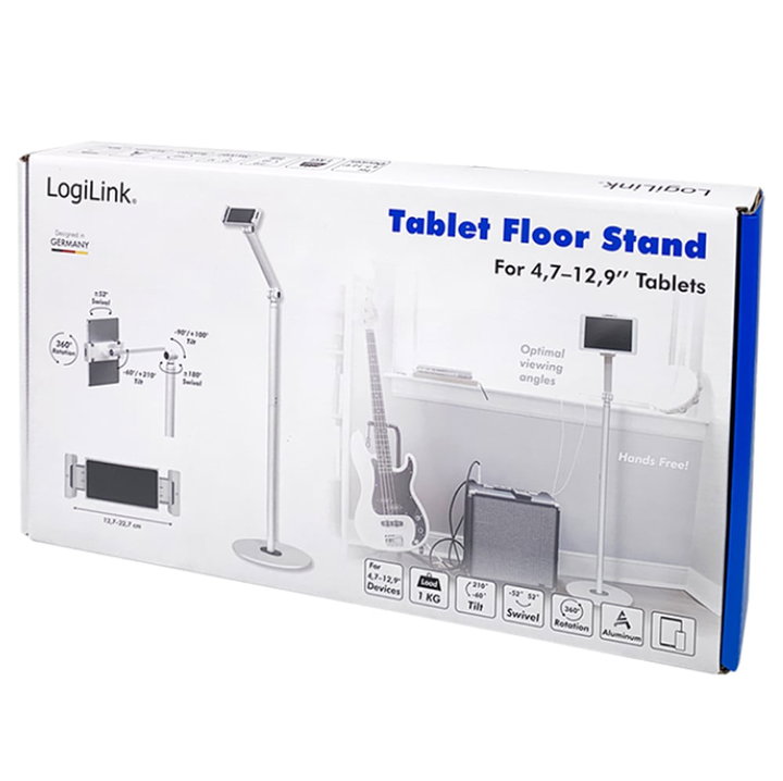 Supporto da Pavimento Inclinabile e Girevole per Dispositivi Mobili da 4.7'' a 12.9'' - Logilink ICA-TBL 154