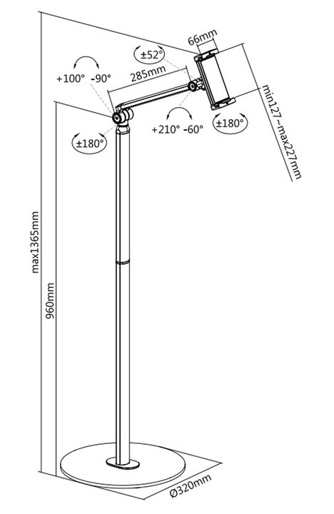 Supporto da Pavimento Inclinabile e Girevole per Dispositivi Mobili da 4.7'' a 12.9'' - Logilink ICA-TBL 154