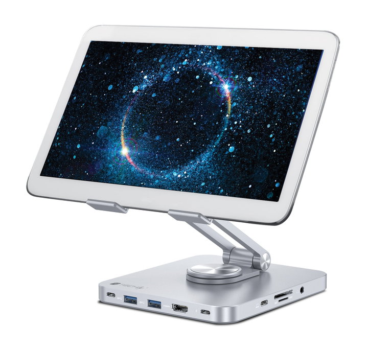 Supporto per Tablet Hub Docking Station USB-C 8 in 1 - Techly ICA-TBL DOCK81