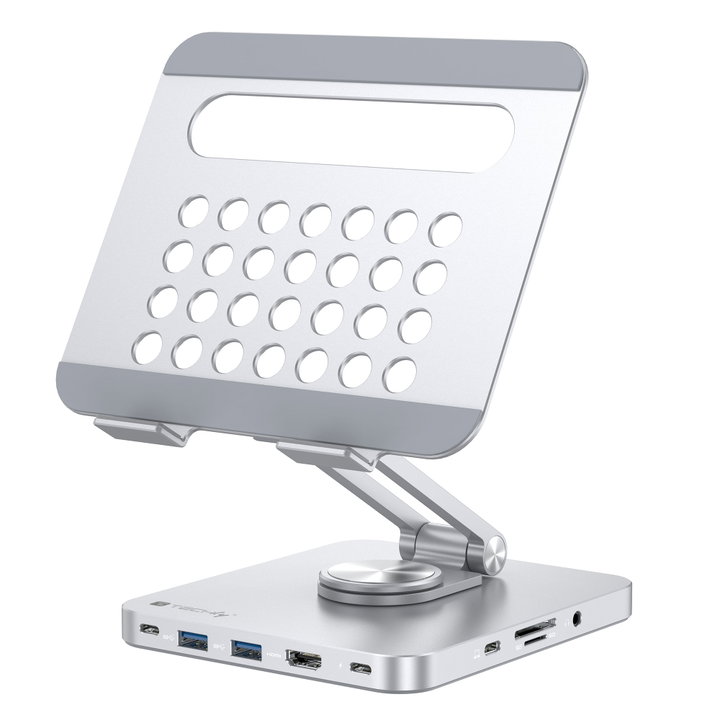 Supporto per Tablet Hub Docking Station USB-C 8 in 1 - Techly ICA-TBL DOCK81