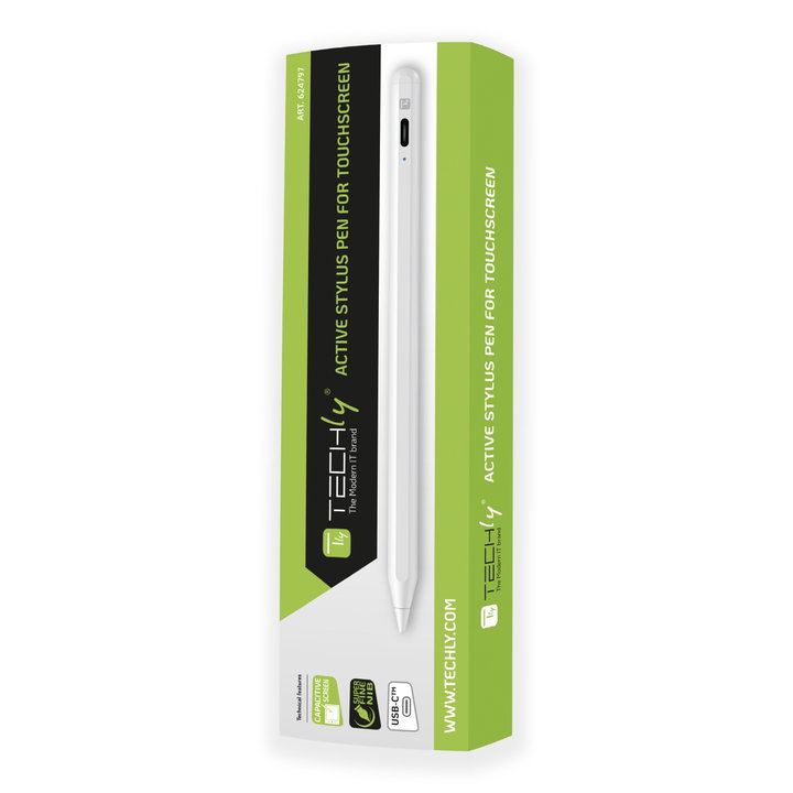 Penna Touch Attiva Magnetica Bianca per iPad/iPhone - Techly ICA-TBL PEN53