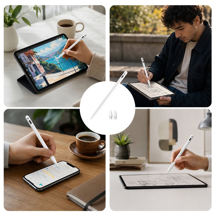 Penna Touch Attiva Magnetica Bianca per iPad/iPhone - Techly ICA-TBL PEN53