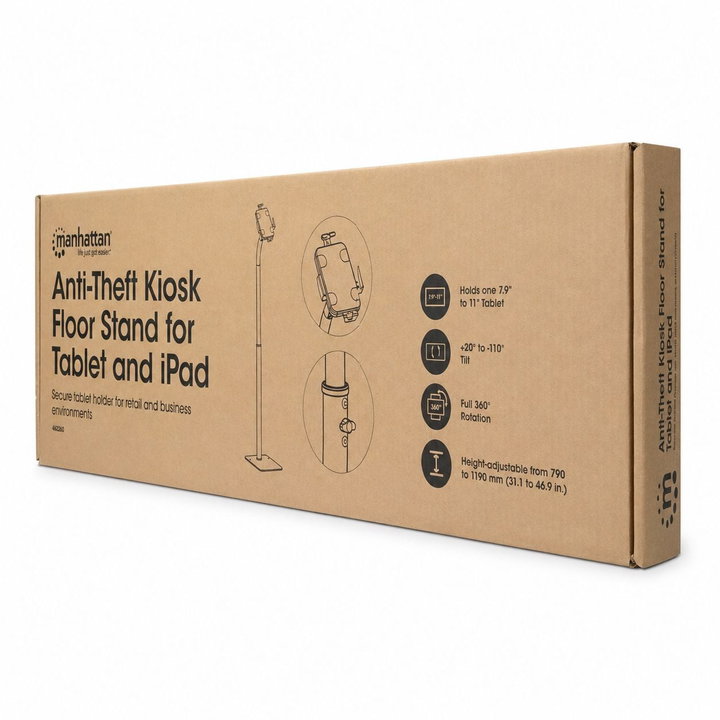 Supporto da Pavimento Antifurto per Tablet 7,9-11" con Rotazione 360° - Manhattan ICA-TBL-345