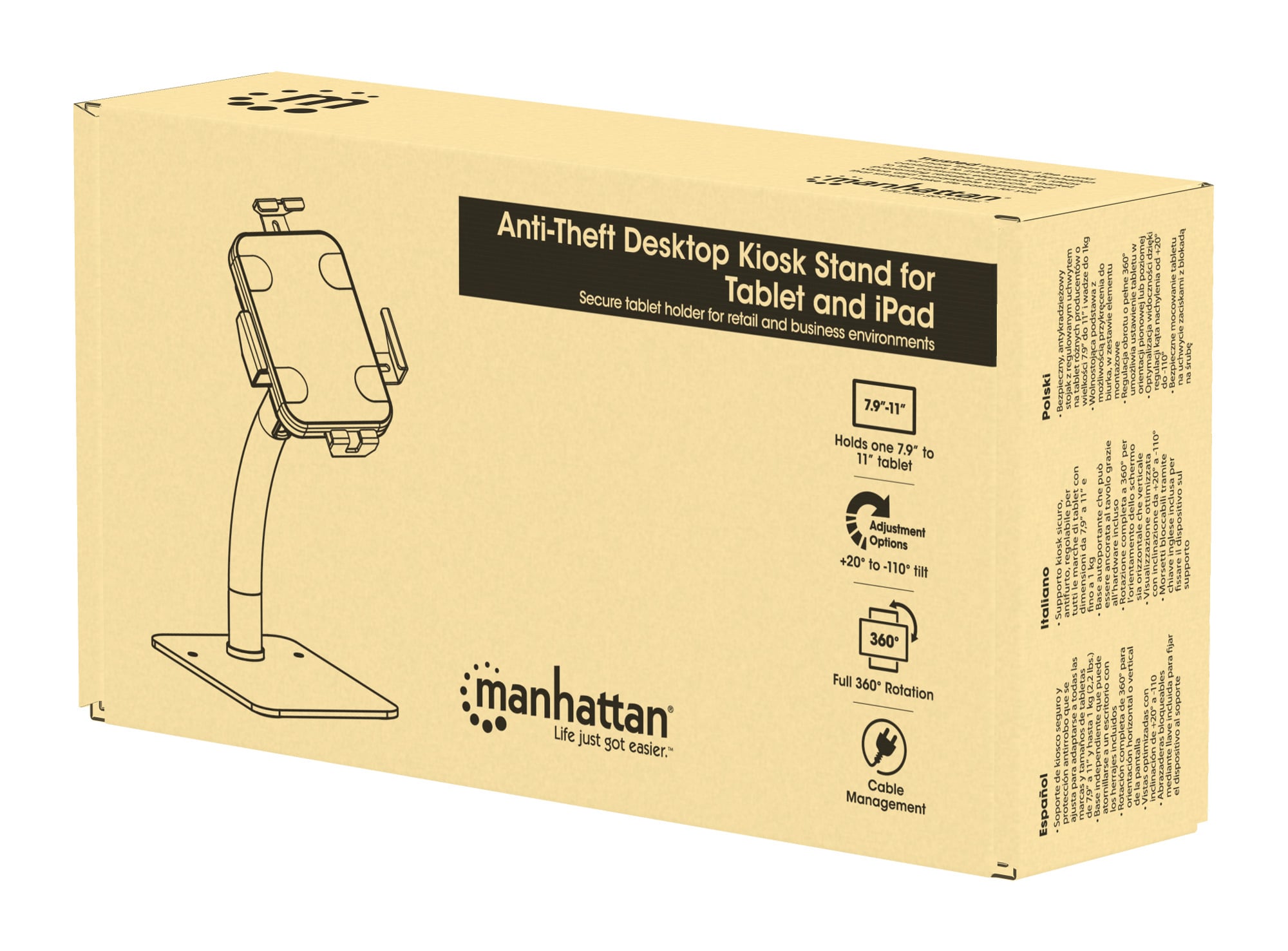 7,9 - 11 " tablet anti-theft stand with 360 ° rotation - Manhattan ICA-TBL- 352