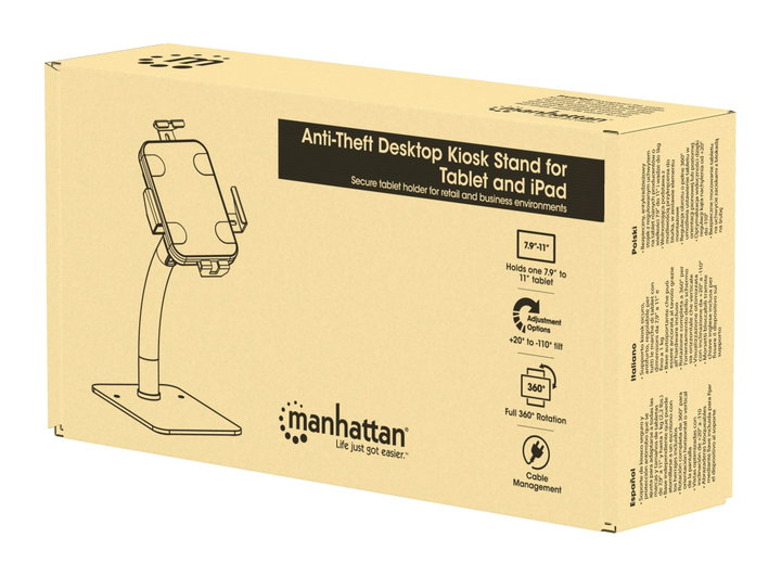 Supporto da Banco Antifurto per Tablet 7,9-11" con Rotazione 360° - Manhattan ICA-TBL-352